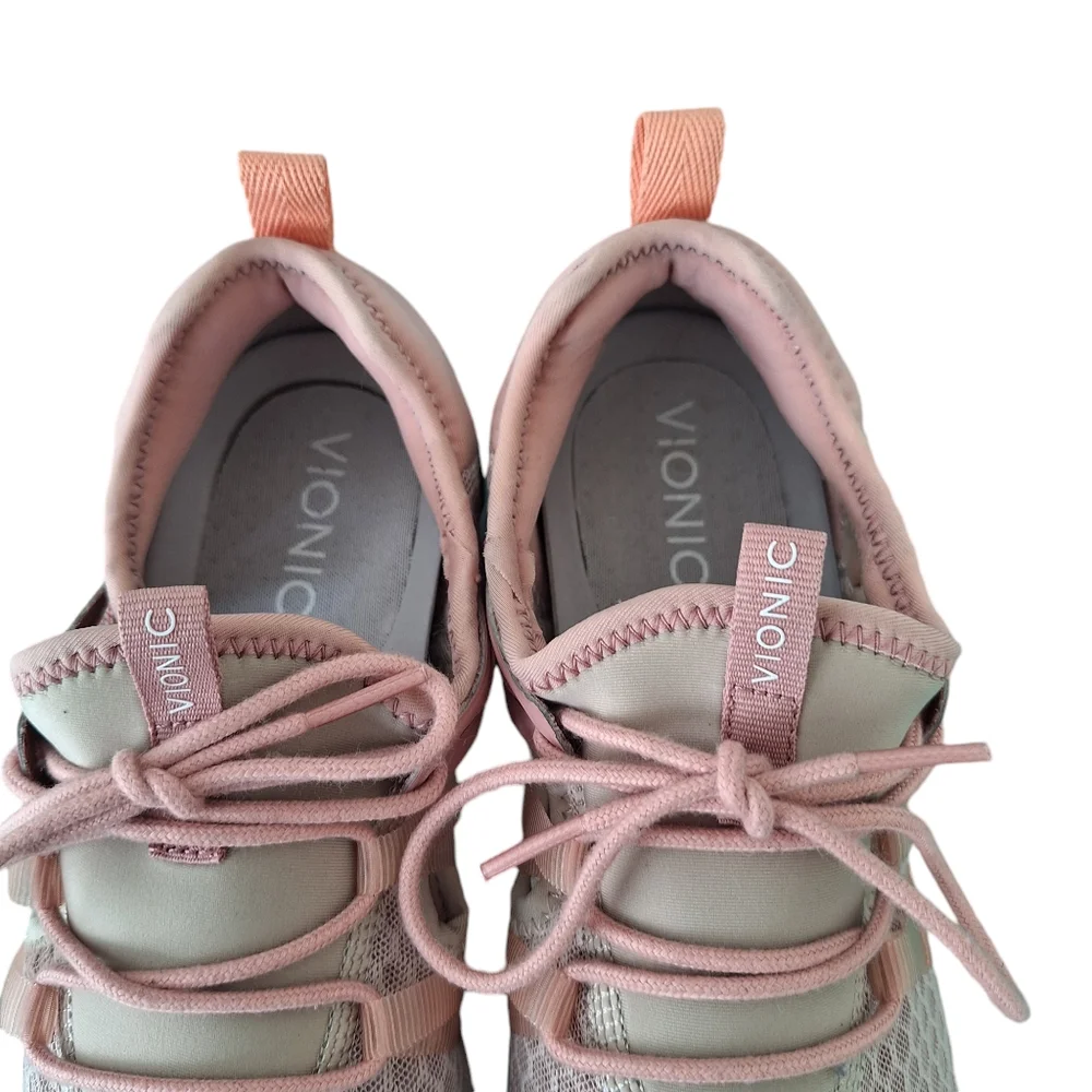 Vionic Women's Adore Dusty Pink Mesh Leather Acitve Sneakers Shoes Size 9